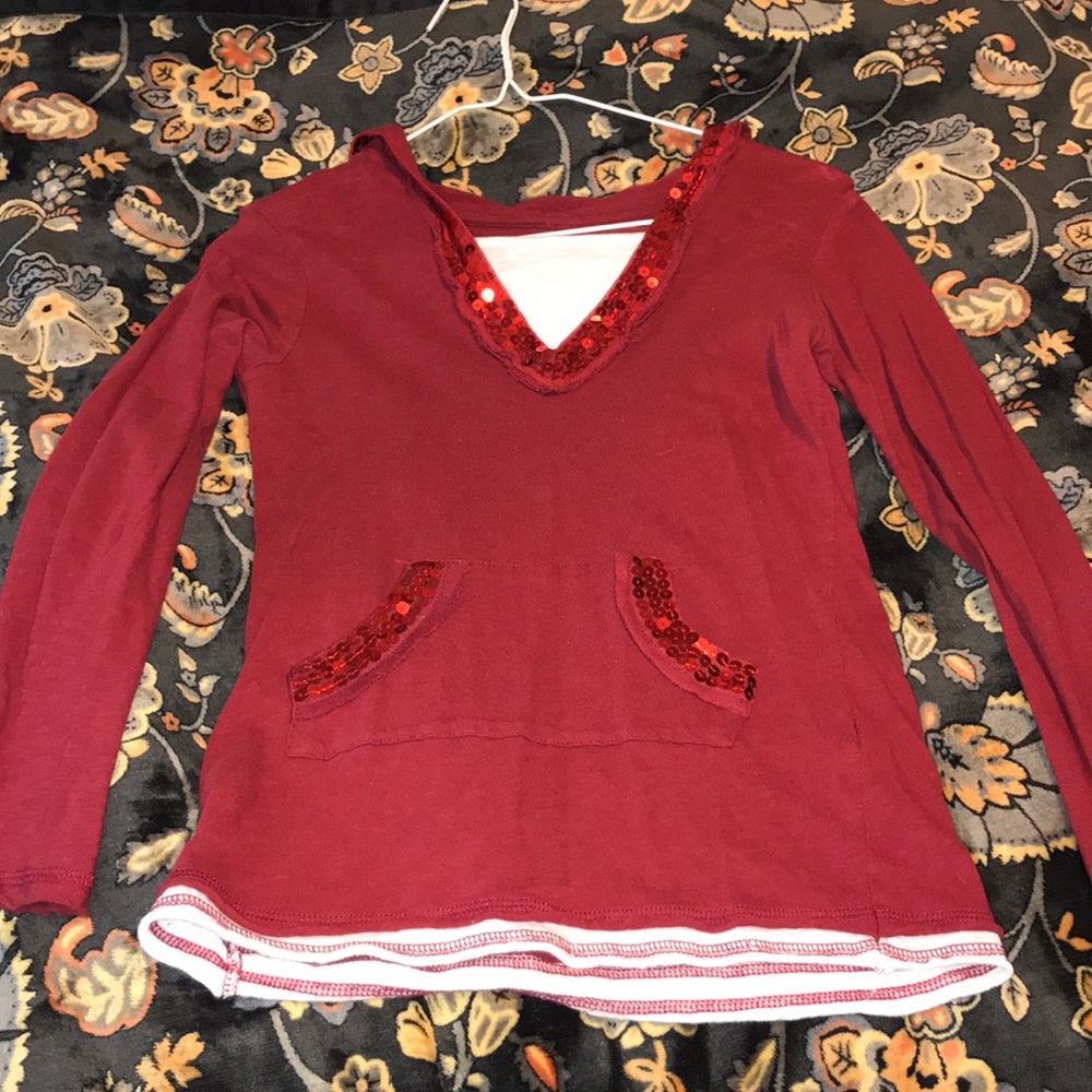 red long sleeve Mudd shirt w/ hood